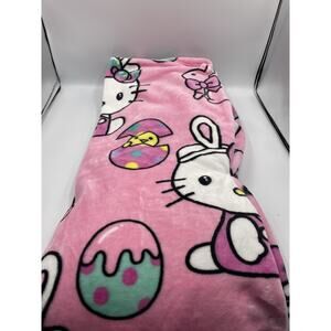 Hello Kitty Pink Bunny Easter Plush Silk Touch Throw Blanket 50x70 NEW With Tags